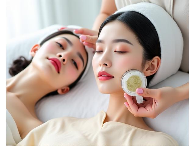 한국 전통 미용법과 현대 K-뷰티를 체험하는 여성들