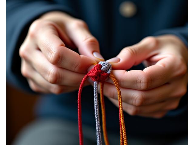 한국 전통 매듭 공예 작품과 재료들