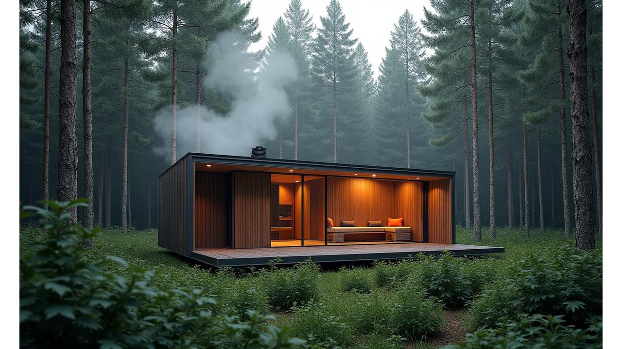 솔숲 한가운데 자리한 핀란드식 포레스트 사우나